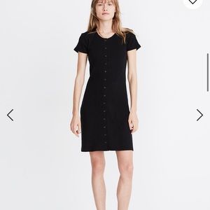 Madewell button front mini ribbed dress